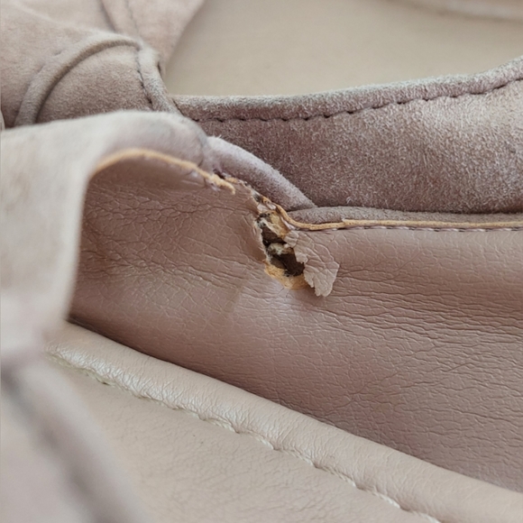 M&S Footglove Beige Suede Leather Slingback Sandals Peep Toe UK 3. - Picture 7 of 12